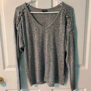 EXPRESS charcoal b neck soft sweater